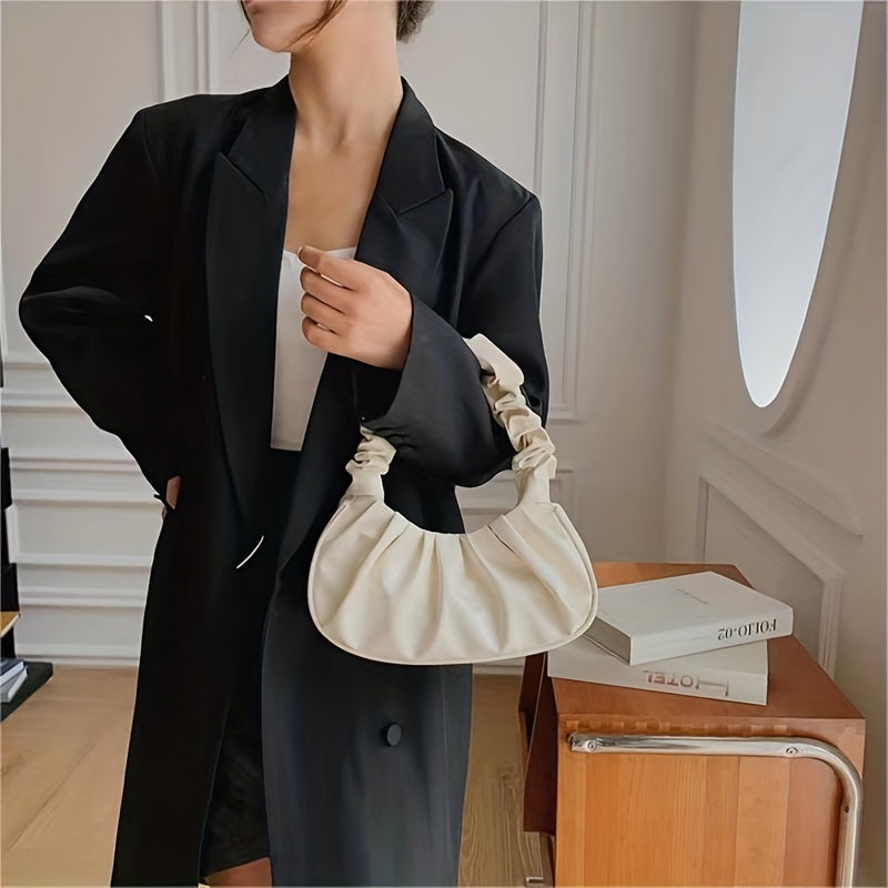 Cloud Ruched Faux Leather Hobo Bag