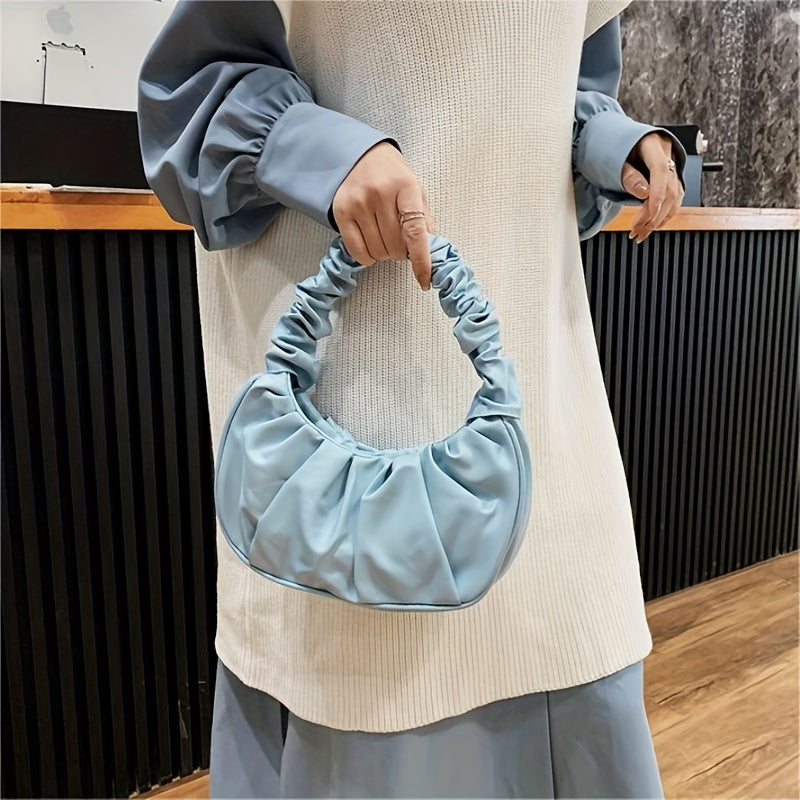 Cloud Ruched Faux Leather Hobo Bag