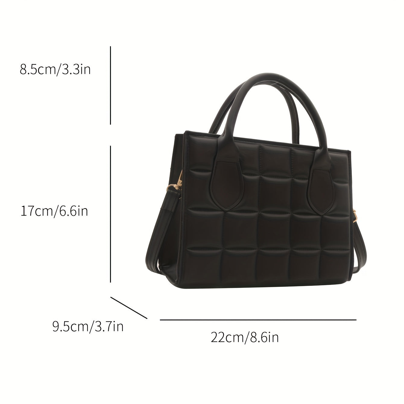 Chic Checkered Embossed PU Leather Handbag